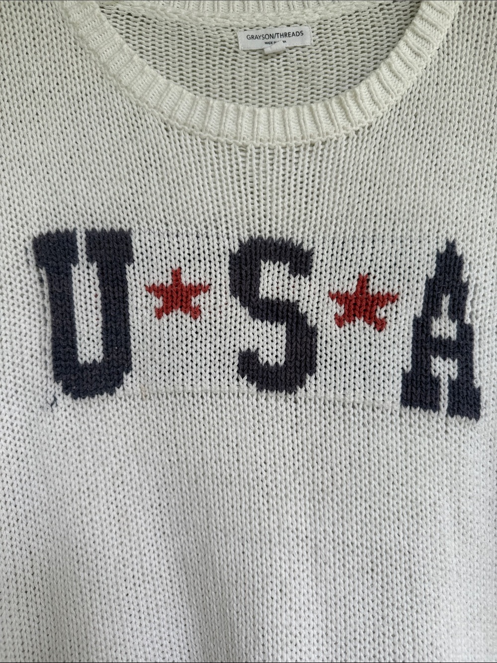 Grayson Threads USA Pullover Patriotic Sweater Size Small - Picture 5 of 9